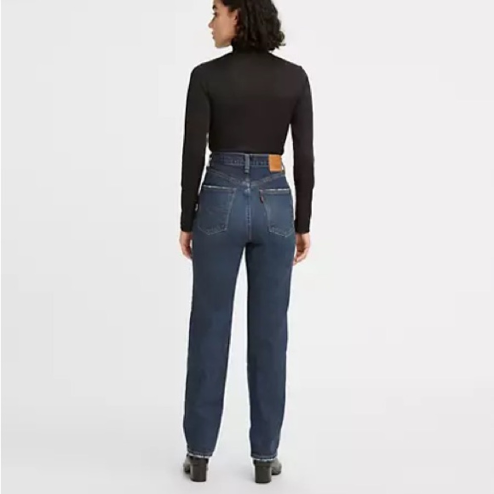 Levi’s Slim Straight Hi-Rise Dark Denim Jeans - Picture 4 of 11